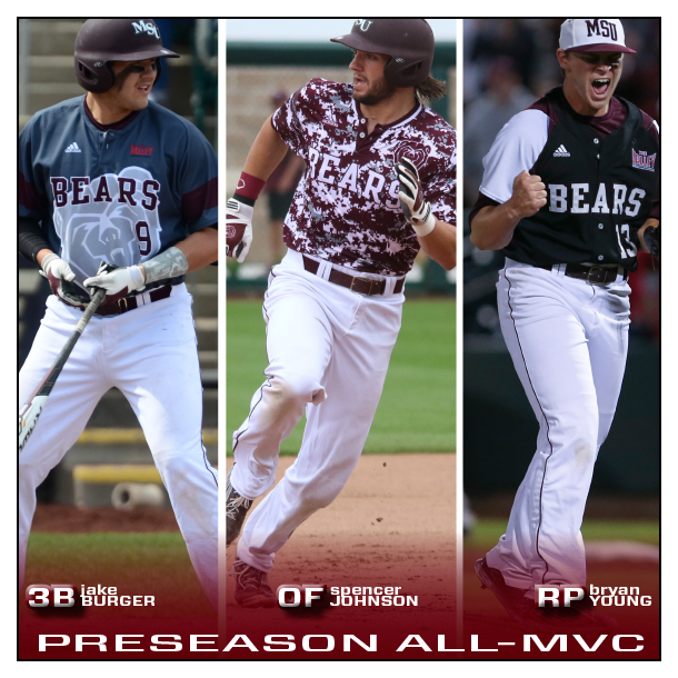 MoStateBSB's tweet photo. The pick is in and it's the #MSUBears! Three Bears honored as preseason All-MVC. https://t.co/elH6QoNImK https://t.co/LRkzKoiGfe
