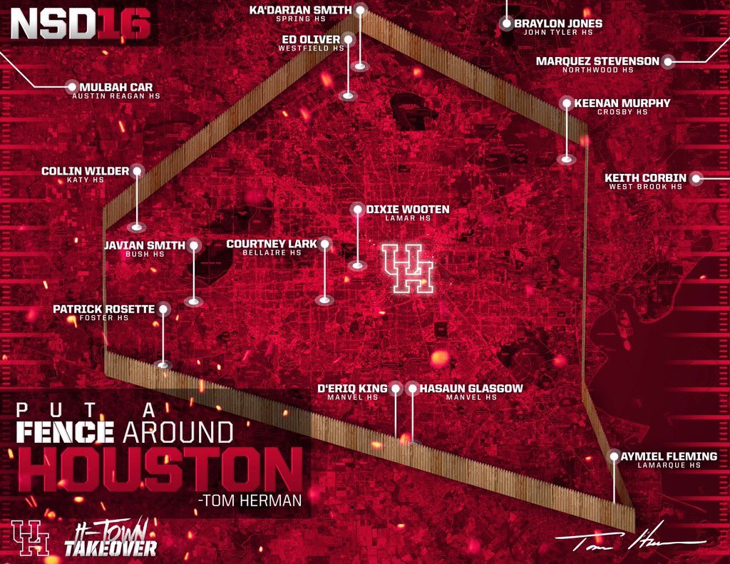 SPORTalkHouston's tweet photo. RETWEET to welcome the next generation of Coogs to Houston!

#HTownTakeover #NSD2016 https://t.co/ggcvnicNIT