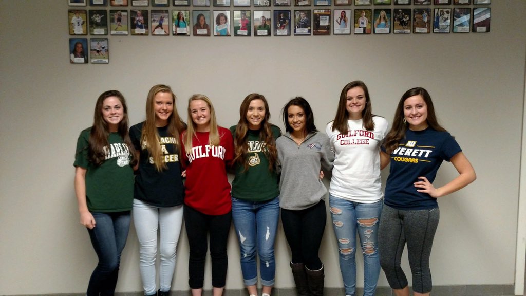 LNHSWSoccer's tweet photo. Congrats to these 7 amazing LNHS women's soccer players who have all signed to play at the next level. #signingday https://t.co/QuYWGJFZAH
