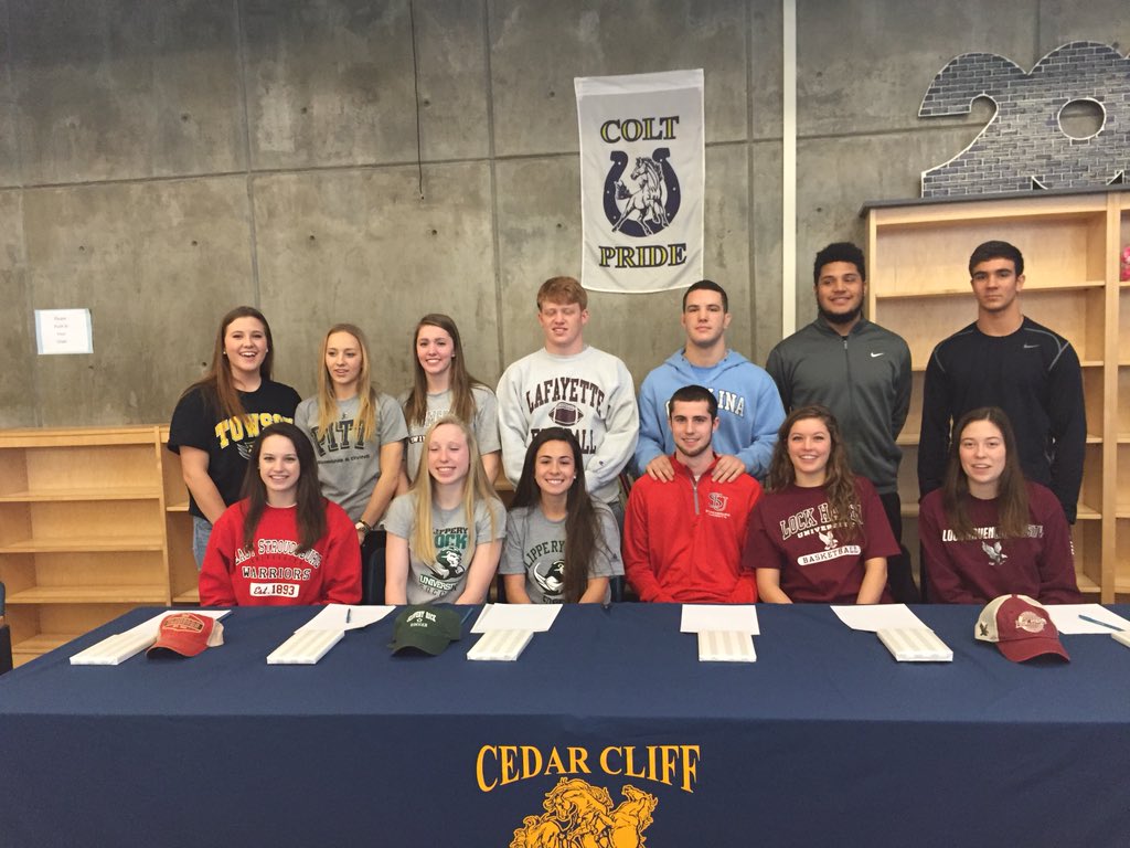 CedarCliff_AD's tweet photo. 13 Amazing Athletes signing their NLI today at Cedar Cliff. #plsigningday https://t.co/iy44QOL7C5