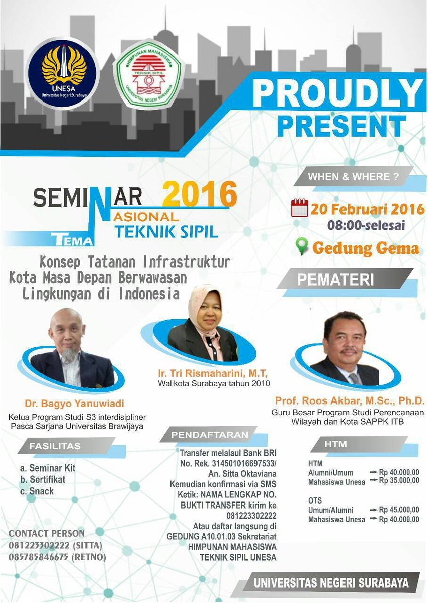 Info Seminar Nasional Teknik Sipil di UNESA