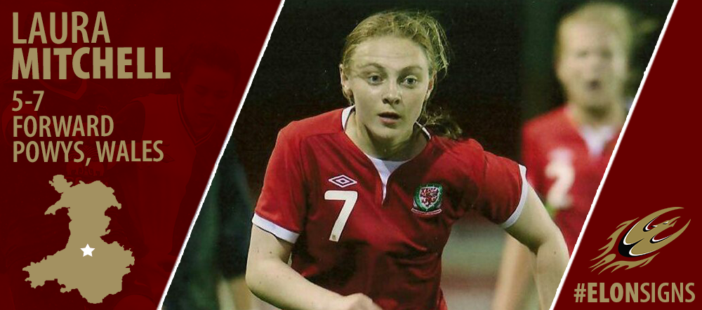 ElonWSoccer's tweet photo. Happy to announce the signing of Wales U19 International, Laura Mitchell! Welcome to #Elon, Laura! #ElonSigns #EUWS https://t.co/zDplLf63Fj