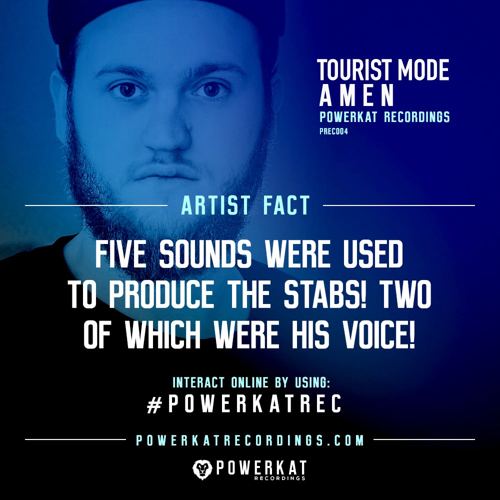 PowerkatRec's tweet photo. PREC004 Artist Fact ** @touristmode "AMEN" ** Coming Soon! #powerkatrec #EDM https://t.co/ZQ1Gp7Cxyu