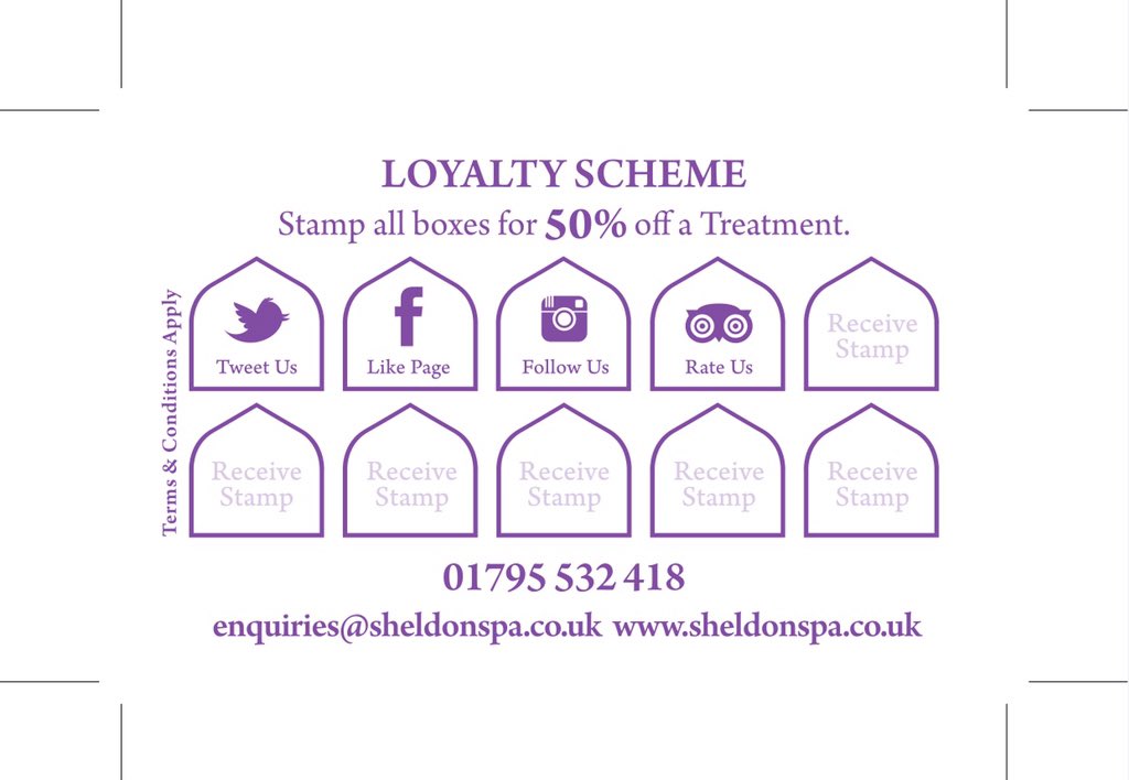 SheldonSpa's tweet photo. New business stationery coming soon to Sheldon Spa, designed by @creativevenom #loyaltycard #letterhead #compslip https://t.co/Zy0HJfncKZ