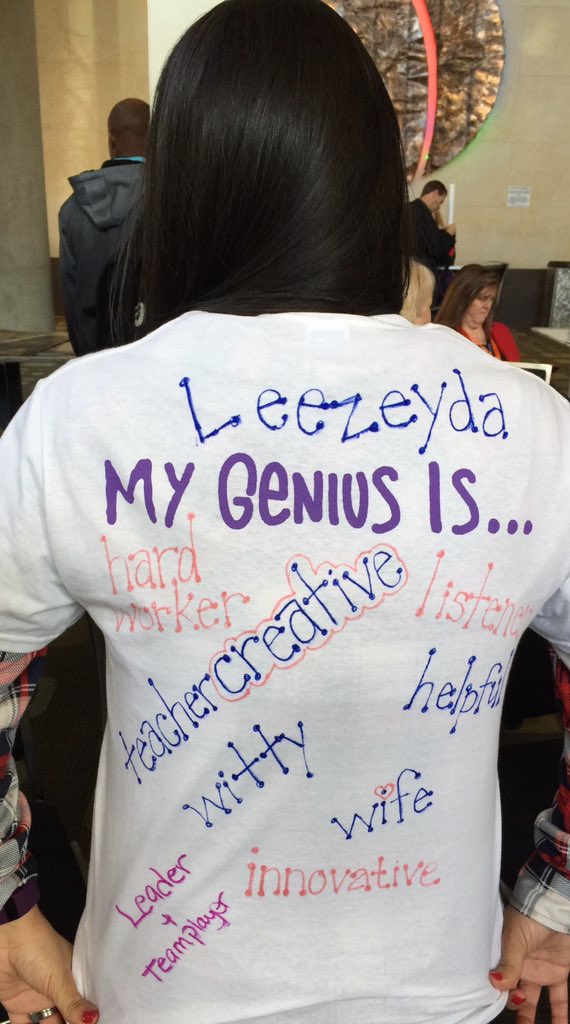 My genius is...Thanks <a href="/AngelaMaiers/">Angela Maiers - Keynote | Author | Change Maker</a> that was a great presentation! #TCEA16