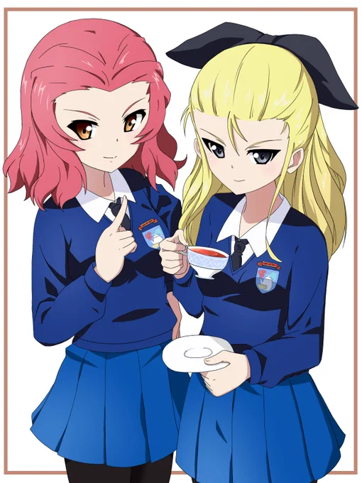 ガールズ&パンツァー 聖グロリアーナ女学院のローズヒップとアッサム。 