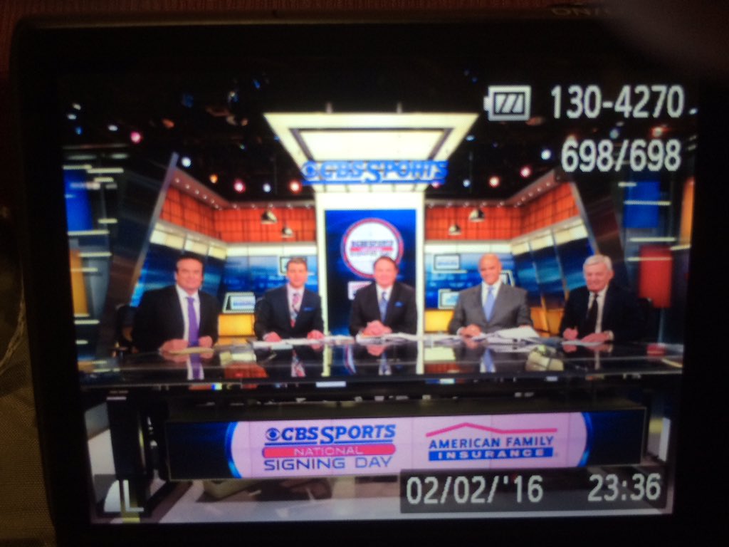 Set Adam Zucker Houston Nutt Aaron Taylor Frank Beamer Cbs Sports Network Signing Day Special Tom Lemming Scoopnest