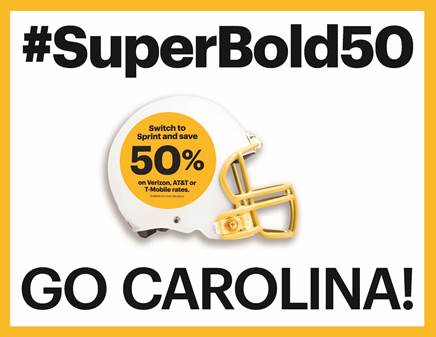 Switch to #Sprint save 50% off Verizon, ATT, and T-Mobile!! #SuperBowl50 #Superbowl50HalfTimeShow