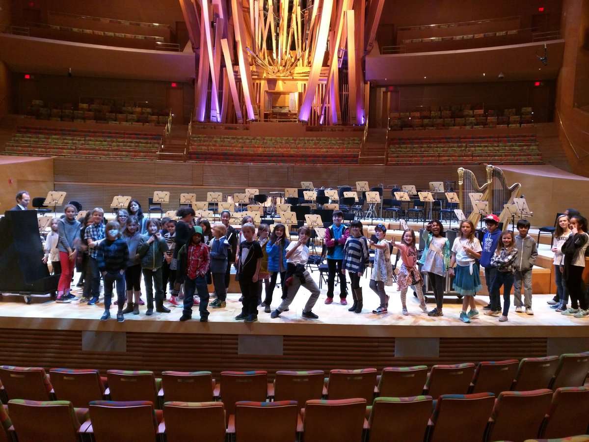 SequoyahSchool's tweet photo. A visit on stage at Disney Hall. Thank you! @LAPhil LA Phil's Symphonies for Schools https://t.co/CcxIfJVXR5