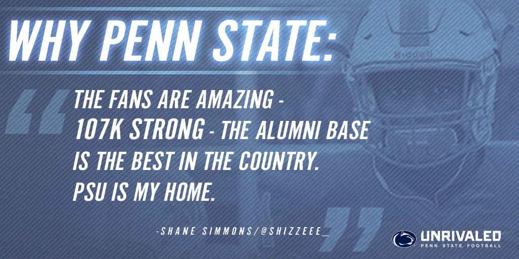 Why #PennState? Hear it from new Nitany Lion <a href="/Shizzeee_/">Shane Simmons</a>: