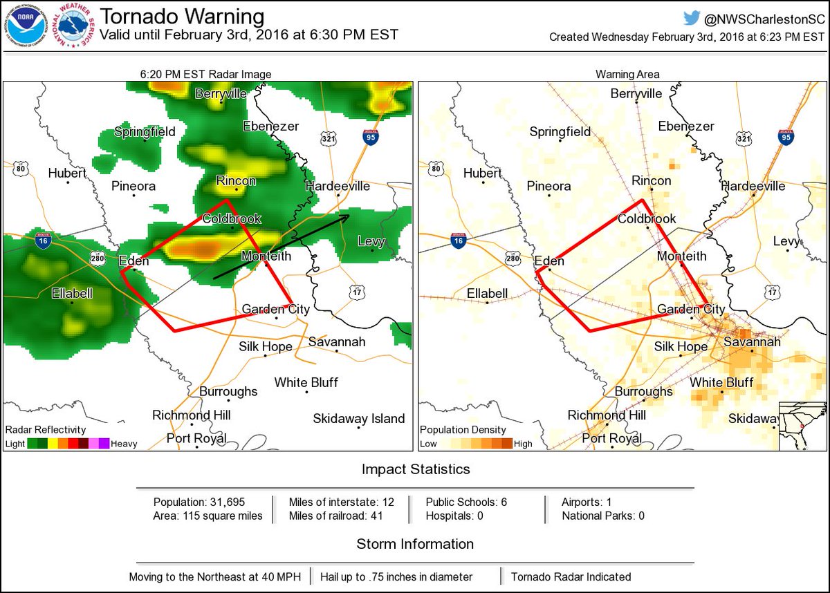 Tornado Warning including Bloomingdale GA, Meldrim GA, Eden GA until 6