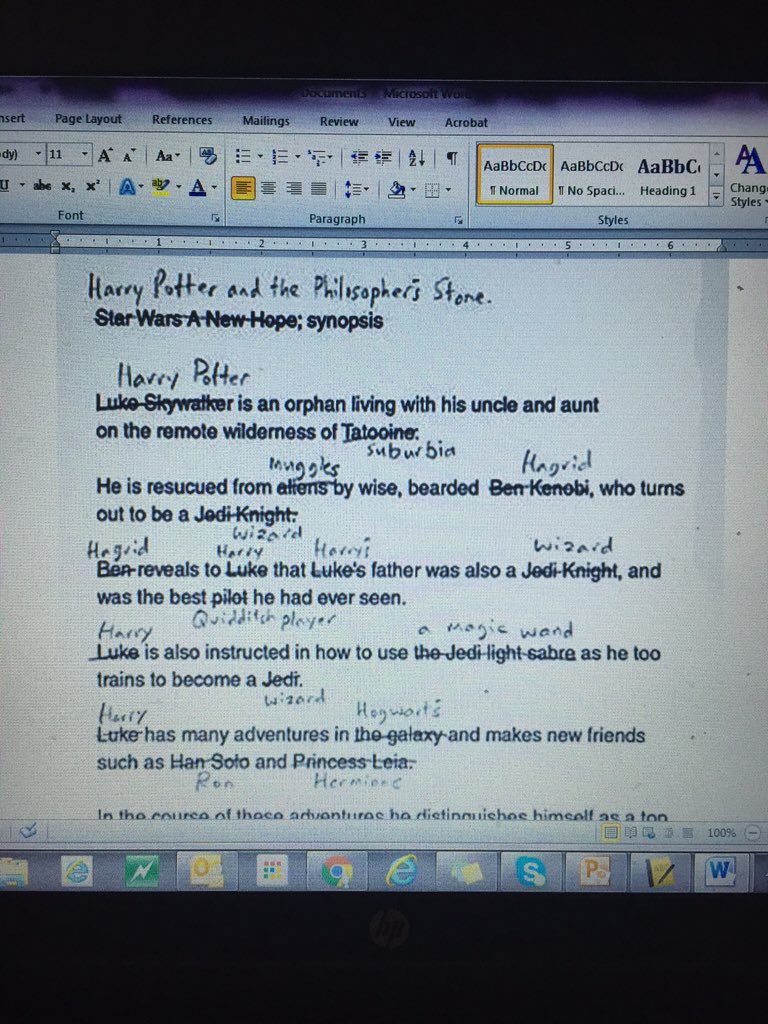 bowyersbots's tweet photo. Harry Potter and Stars Wars are the same story! #comparingtexts https://t.co/mKuxFs9KRb