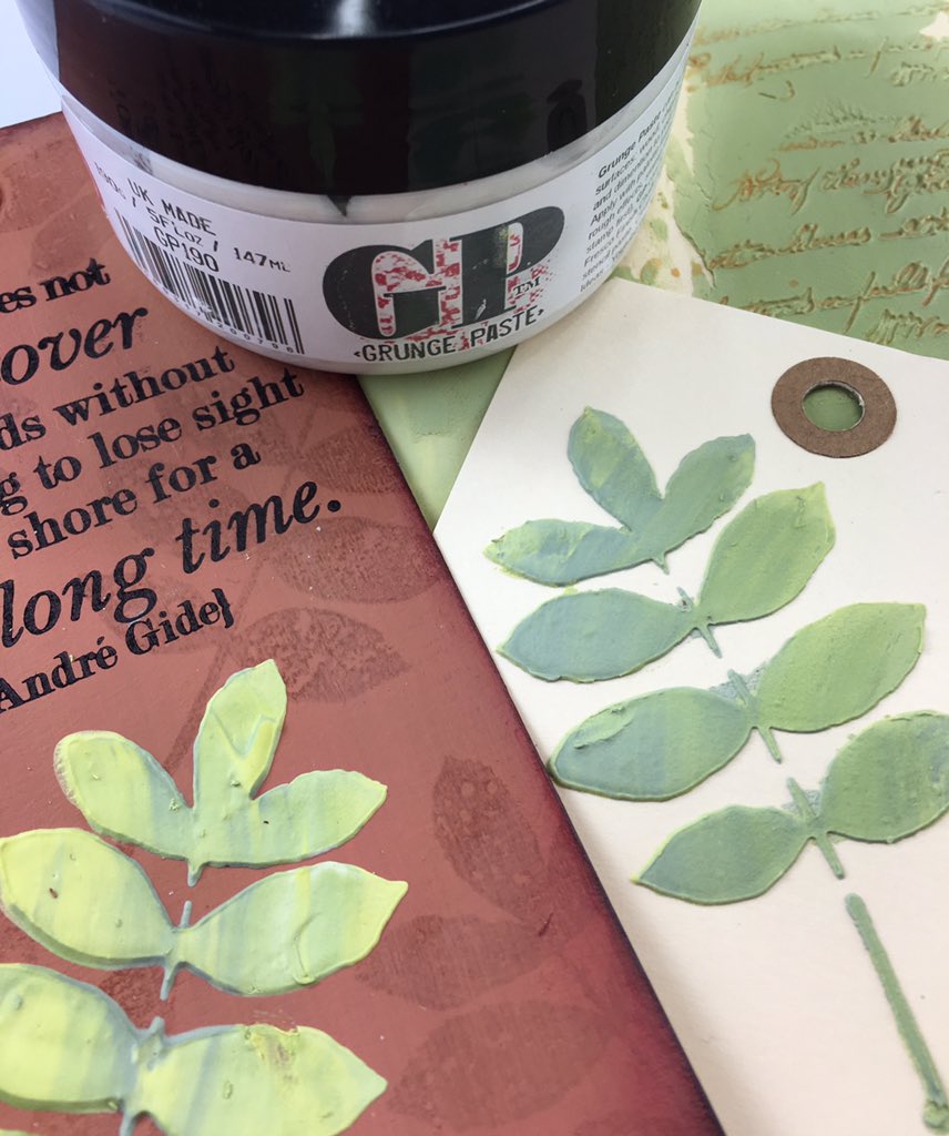 PaperArtsy's tweet photo. Learn several ways to use #grungepaste with a @SaraCnaumann stencil on #Periscope https://t.co/pfmbLQs35i https://t.co/laVvKfMZR2