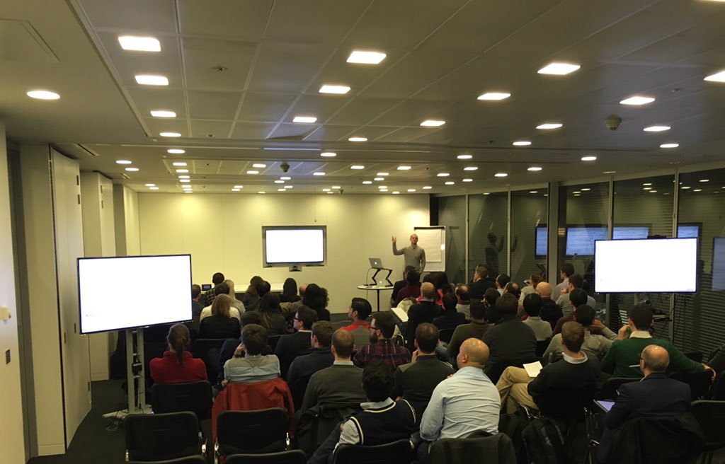 jamessalt's tweet image. #lab49 @eugenemorozov giving a great talk about #datascience in finance.#london #meetup