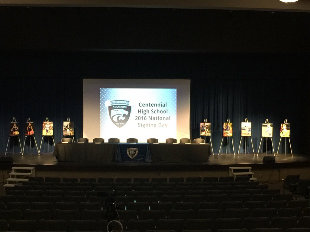 Centennial's signing ceremony will be held at 3 in the PAC. Join them in celebrating their athletes' milestone.