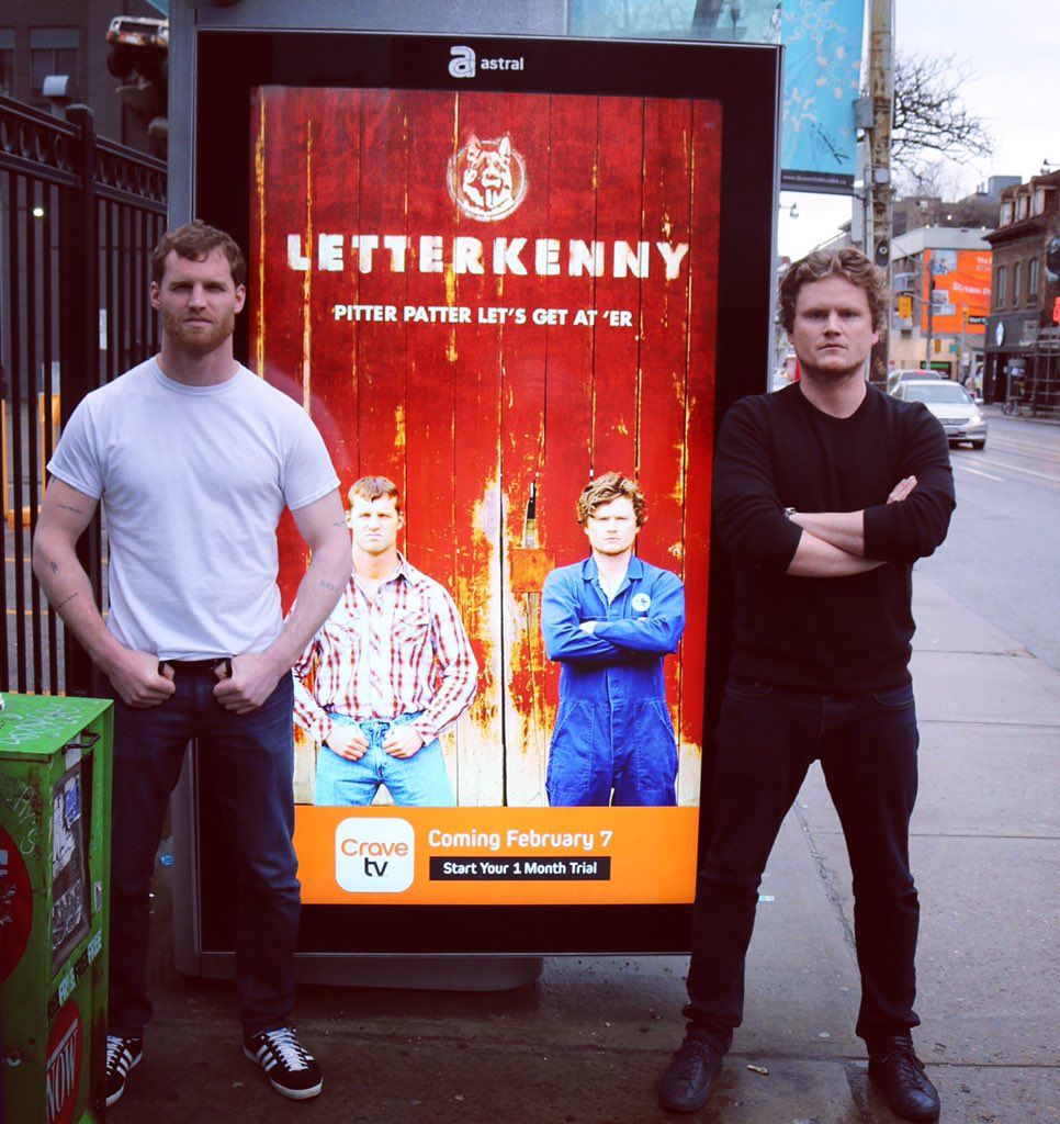A couple of hicks spotted in the city. RT if you're excited for #Letterkenny. Coming to CraveTV February 7.