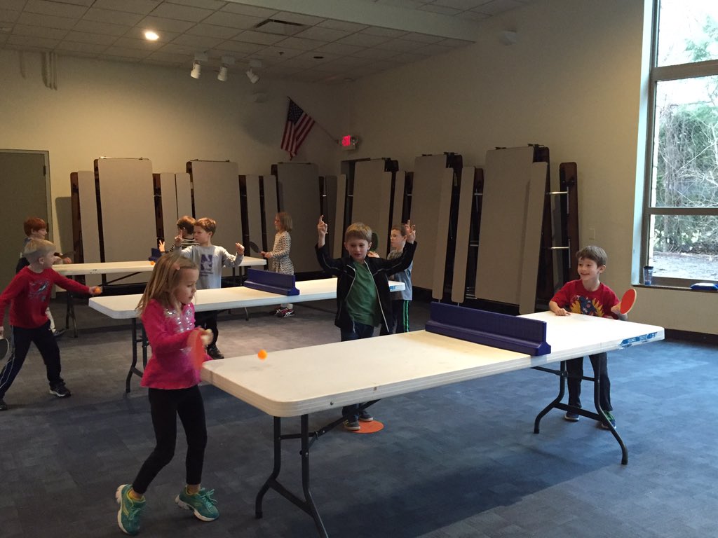 WoodruffTricia's tweet photo. No gym, no problem. PE ping pong🏓 https://t.co/NbwVskQHji