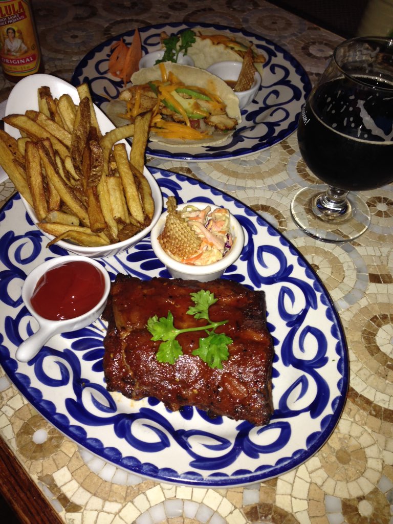 Early supper, braised ribs 1/2 rack and chicken tacos, paired with <a href="/bretonbrewing/">Breton Brewing Co.</a> yum!!! About to enjoy, cheers!