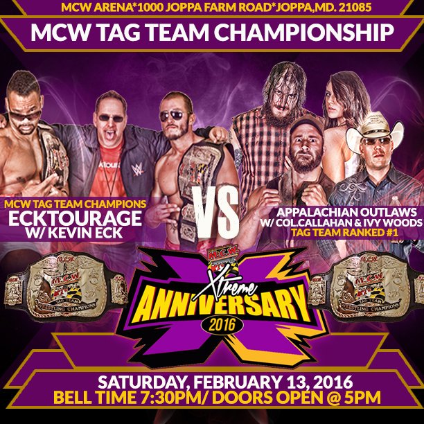 MCWWrestling's tweet photo. It's the #AppalachianOutlaws vs #TheEcktourage 4 the #TagTeam Titles @ #MCWXtremeAnniversary
https://t.co/2SK0h0zut6 https://t.co/xPTp3nEasK