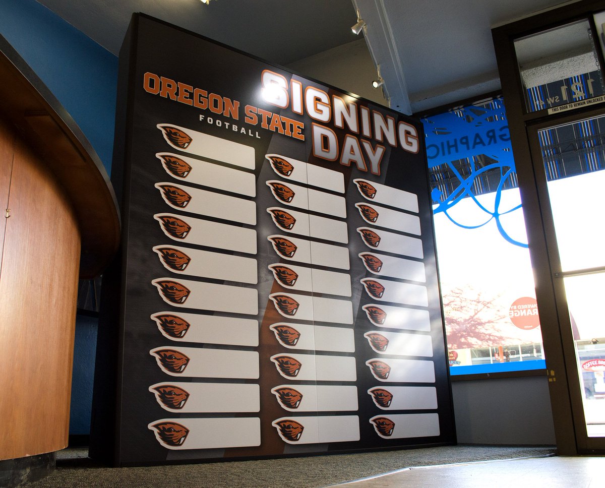 Super stoked how this 8'x8' free standing monstrosity turned out for OSU Football's signing day. #GoBeavs !