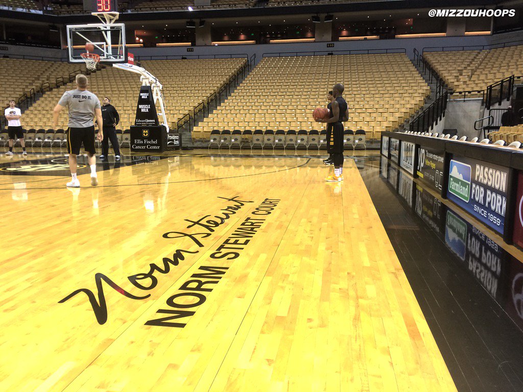Getting ready on Norm Stewart Court! #Mizzou vs. Ole Miss at 8 p.m. on <a href="/SECNetwork/">SEC Network</a>! 🐯🏀 

#MIZ