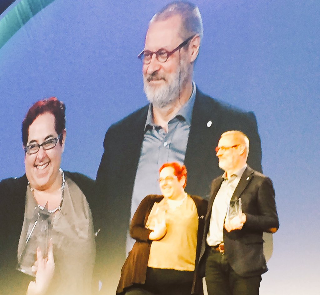 Congrats to @gabturtle and <a href="/theoheselmans/">🤓 Theo Heselmans (@theoheselmans@mas.to)</a> on the lifetime IBM champion awards at the closing session of #IBMConnect