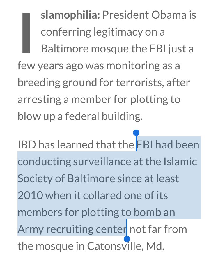 Obama Baltimore #mosquevisit under FBI surveillance since 2010