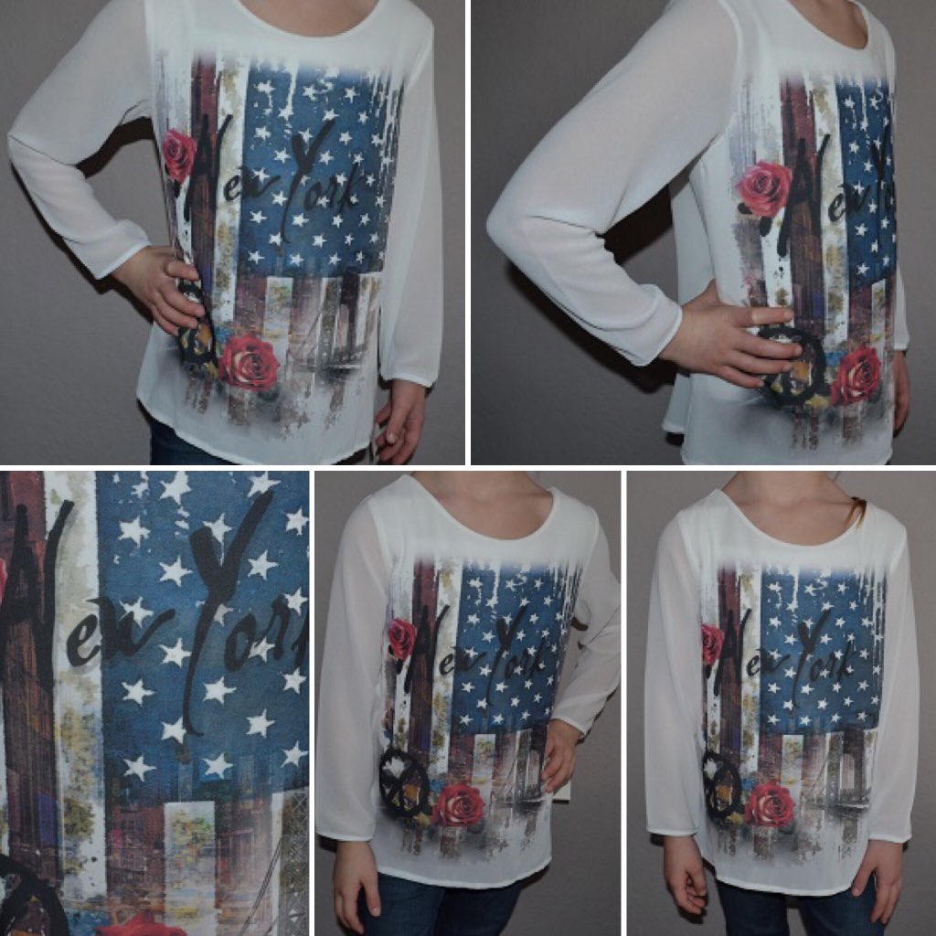 #Bluse mit #Motiv #amerikanische #Flagge #Rose #Peace #Brücke in unserem Onlineshop maedchenshop.com 💕💕