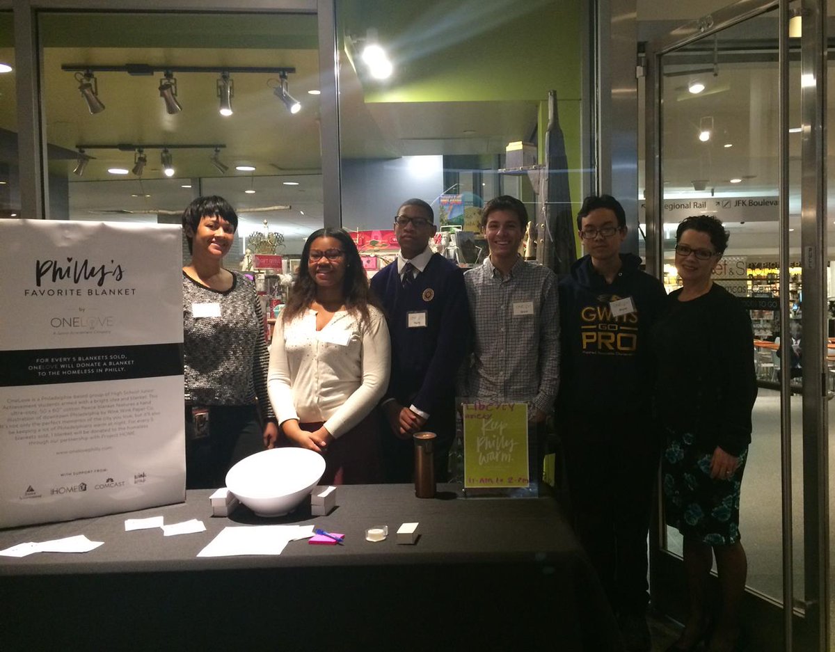 JA_Philly's tweet photo. @comcastbusiness #JA student company @OneLovePhilly sold their product-blankets-in the City today!  #entrepreneurs https://t.co/RU5PldOcjJ