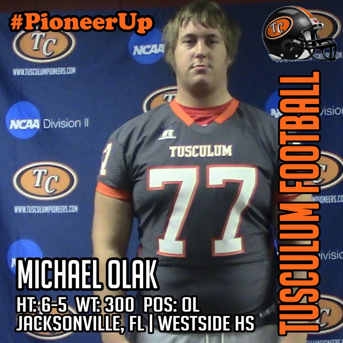 TusculumSports's tweet photo. Welcome to Tusculum - Michael Olak | OL | Jacksonville, FL | Westside HS #TCSigningDay #PioneerUp #NSD2016 https://t.co/5Pihpk72Mo