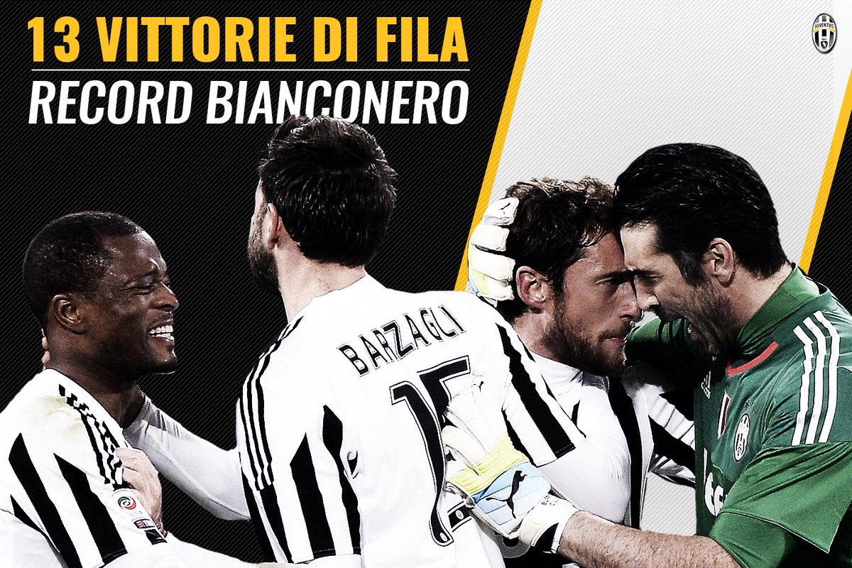 #JuveGenoa è la 13a vittoria consecutiva in un singolo campionato: primato bianconero. 
#FInoAllaFine #ForzaJuve!