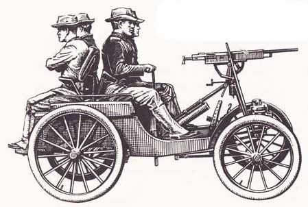 DavidWDoughty's tweet photo. #WW1 #MotorGunCar The first #MotorGunCar, #SteamDriven & carried a #machinegun & steel front shield for protection https://t.co/G2hNDHrY7x