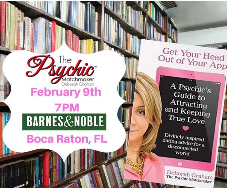 FredBollaci's tweet photo. @ThePsychicMm Go check out #ThePsychicMatchmaker #DeborahGraham next week in Boca! https://t.co/3aiO9LaBbL