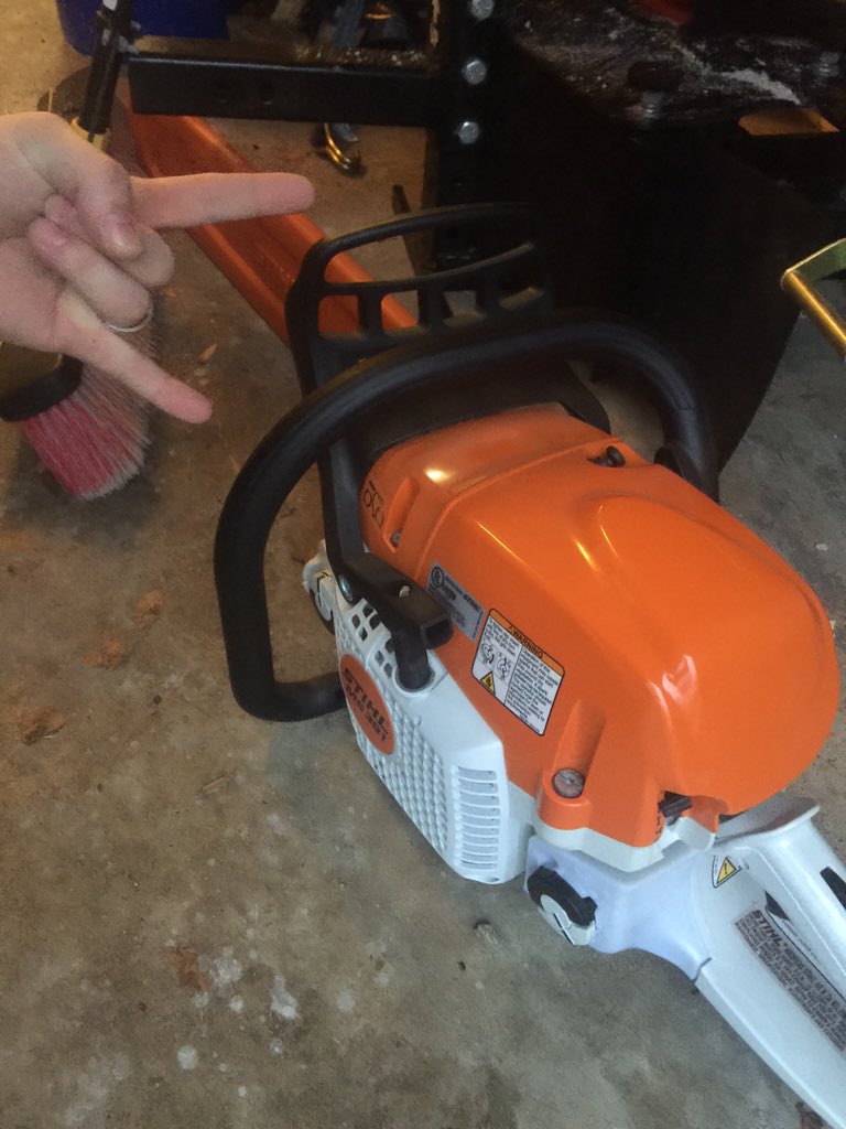 Eat_Pucks's tweet photo. I love new toys. This bad boy will get the job done! @STIHLUSA #ms391 #work #timber #bigtoys #bigboys https://t.co/Sz4Tlucqnn