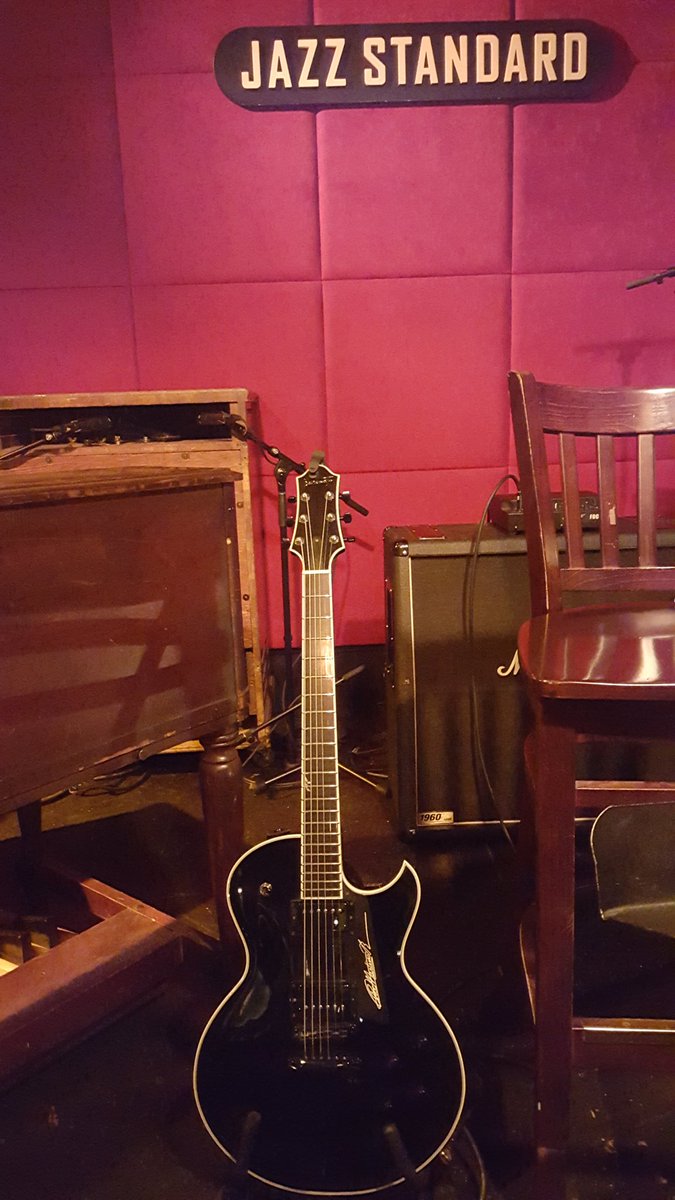 JazzStandardNYC's tweet photo. #caught The centerpiece of tonight's show.     Legendary #PatMartino preps for #tonight. #soundcheck #nycjazz #nyc https://t.co/rrUb4rAhWo