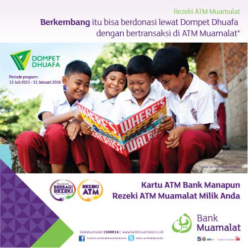 dompetdhuafaorg's tweet photo. Kini berdonasi bisa makin mudah dengan #ATMRezeki @BankMuamalat,tebar manfaat makin luas https://t.co/7cit2FUqVV