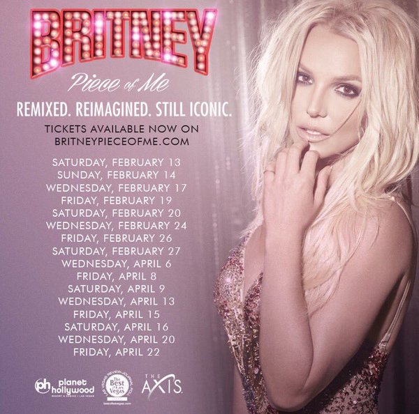 AllPopMusicCrew's tweet photo. Britney Spears has announced new dates for #PieceOfMe, and she looks amazing in the new promo pictures. https://t.co/XSK1kj5Y1g