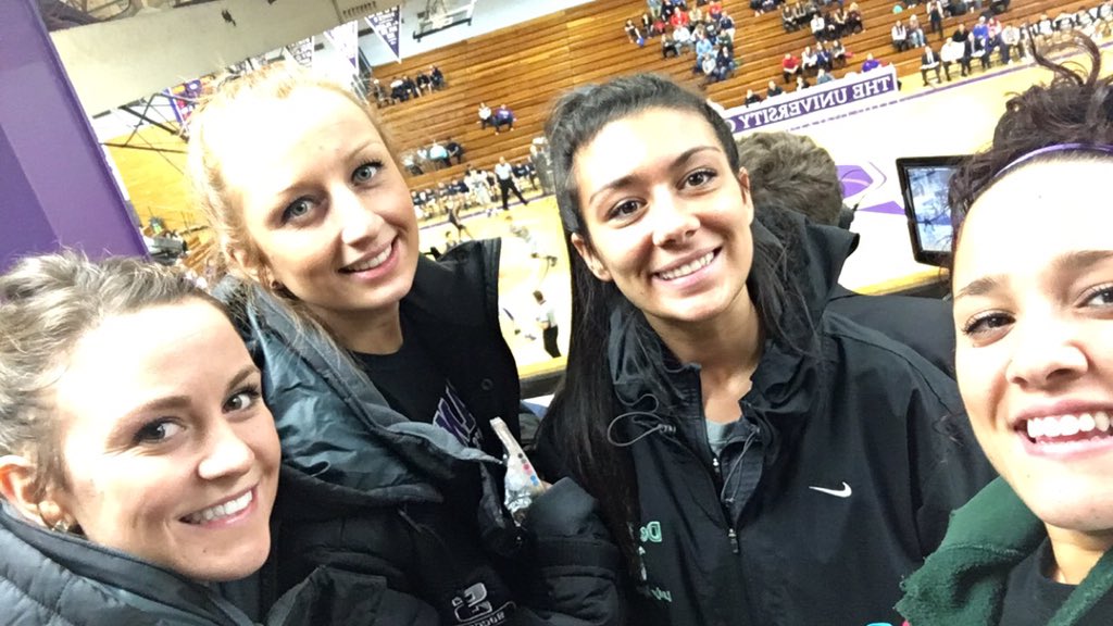 ScrantonSoccer's tweet photo. Women's soccer supporting @ScrantonBball from the press box !! https://t.co/H0w2dSJv0K