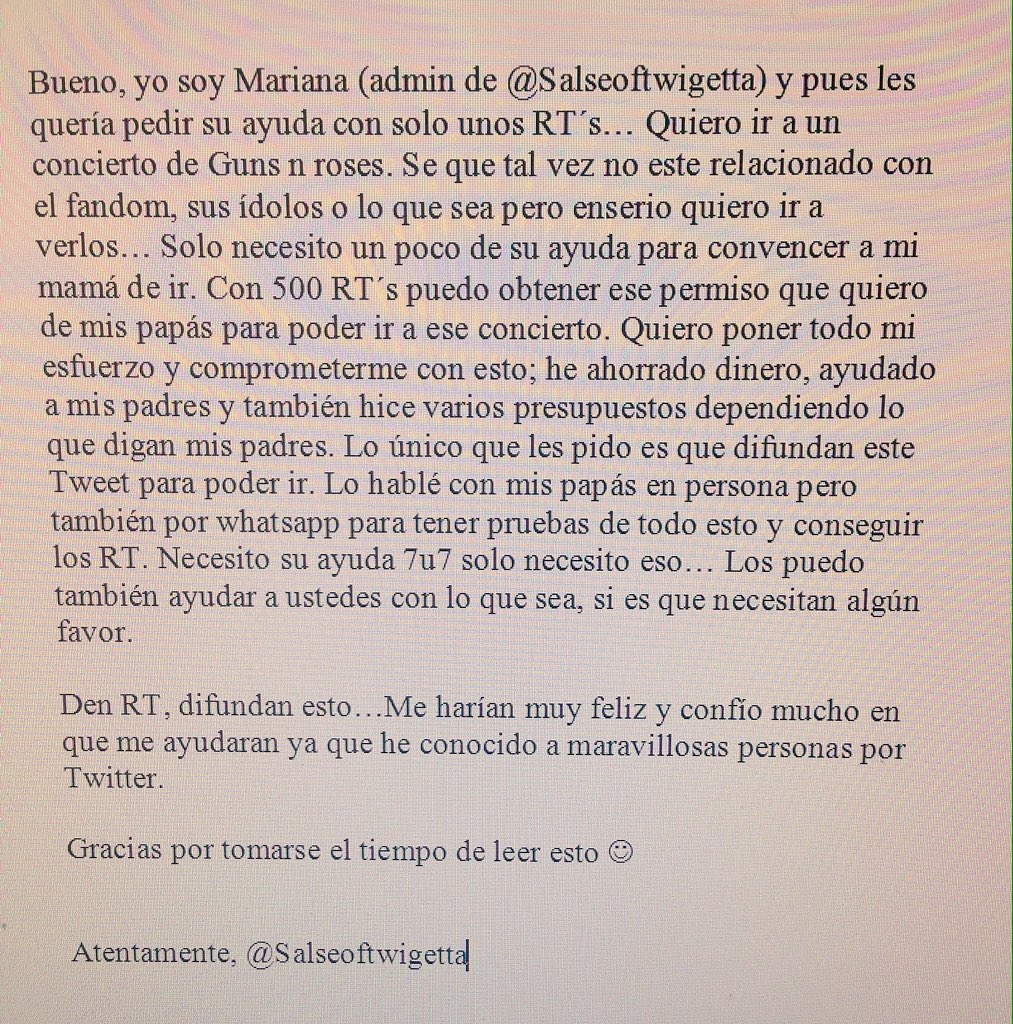 SalseoftWigetta's tweet photo. Den RT🙏🏼‼Porfavor, necesito su ayuda, difundan este tweet y denle RT, me harían muy feliz. Ayúdenme🙏🏼😞‼️ https://t.co/Y2suMuxZLH