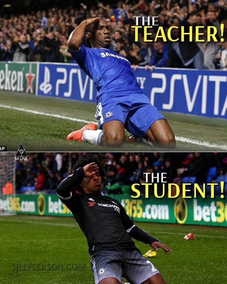 ChelseaFCKL's tweet photo. The teacher- @didierdrogba . 💙
The student- @willianborges88 💙
••••••••••••••••
Partners tagged🔵. #CFC#ChelseaFC#Bl… https://t.co/ZgxnOuH7Yf