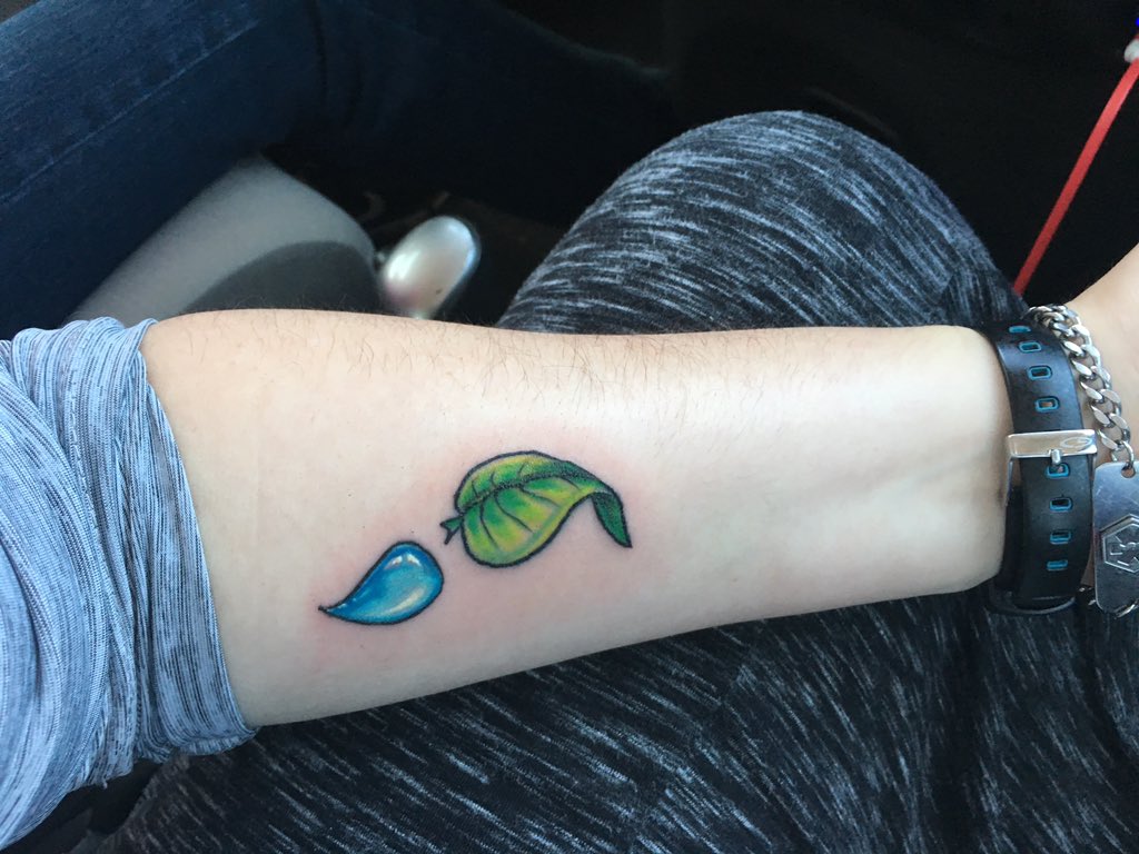 New tattoo as part of Project Semicolon for myself & loved ones. Nature = my healing process 💧🍃#semicolontattoos