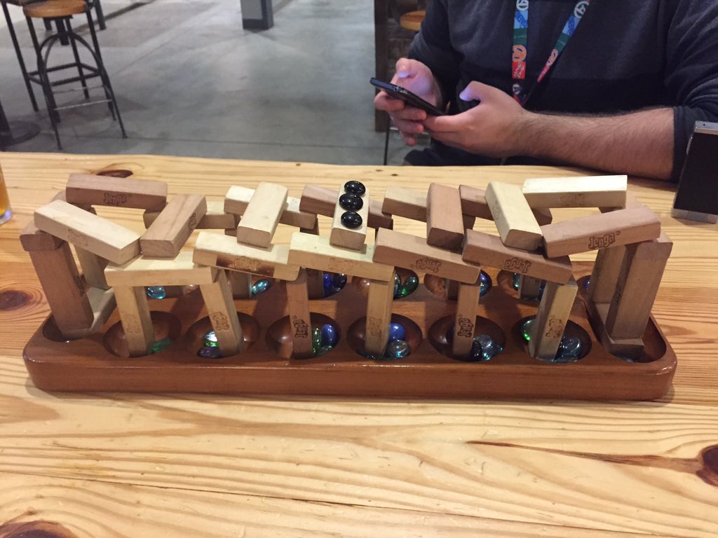 Wolfpuck87's tweet photo. Mancala and Jenga together as one! #drunkengineering https://t.co/4EaHAmB75E
