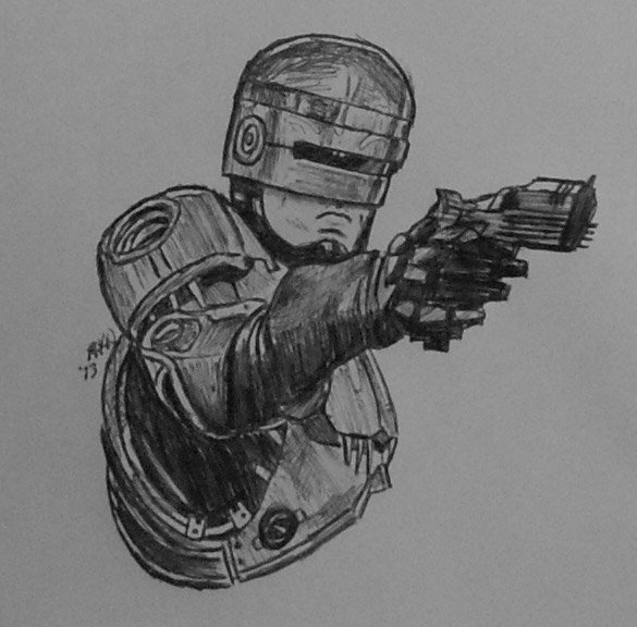 MatthewWilberg's tweet photo. RoboCop pen sketch. #Robocop #Murphy https://t.co/Pmp9v3r4du