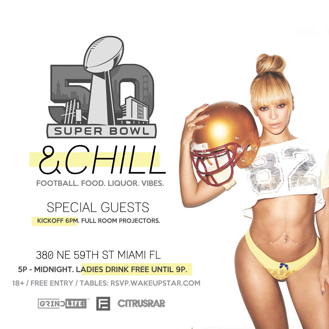wakeupstar's tweet photo. SUNDAY 2/7: Super Bowl &amp; Chill? 🏈🍸🎶 https://t.co/xBwtuEORmx https://t.co/FyDrEbnboc