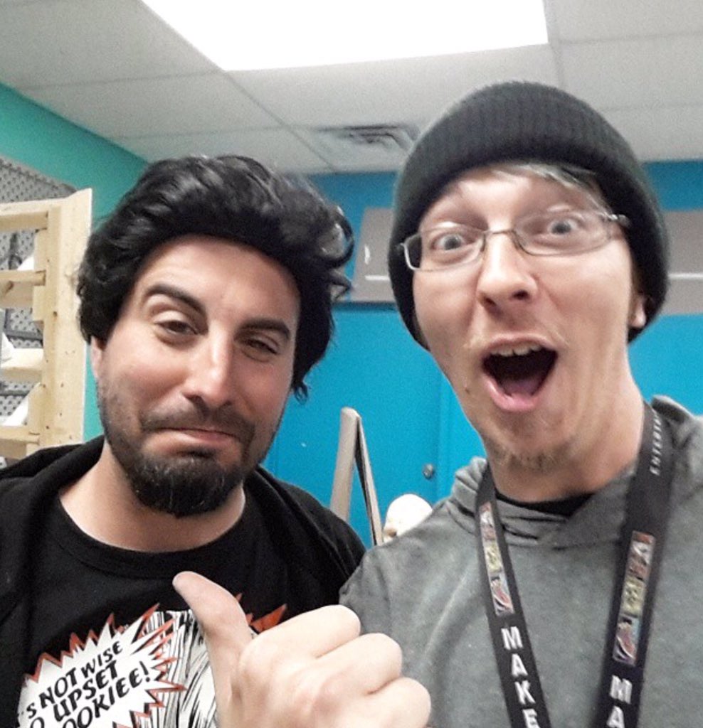 That time I did a disguise makeup on <a href="/EGarciaFX/">Eric Garcia</a> and turned him into <a href="/DerekFxGarcia/">Derek Garcia</a> #wig #lol #faceoff