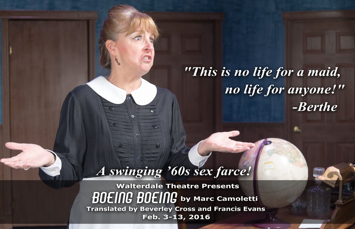 Berthe - Paris's most stressed out maid.
"Boeing-Boeing" opens TONIGHT!

#yegarts #yegtheatre #yeg