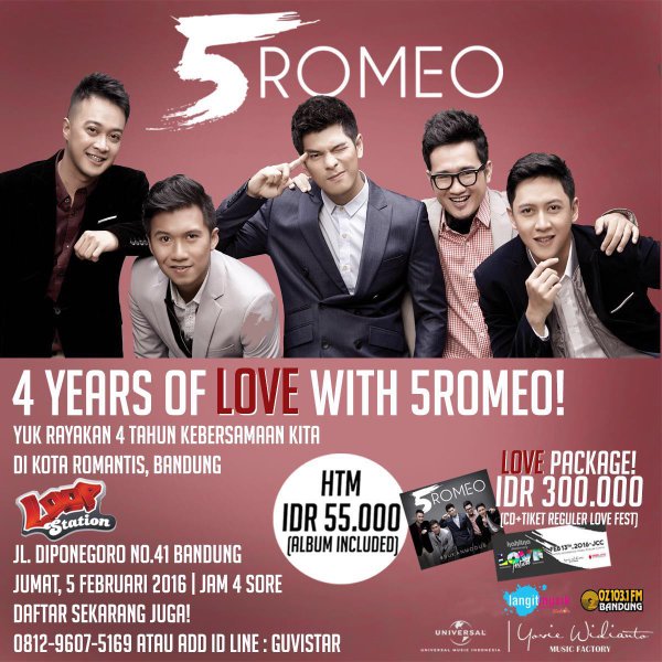 EventBooming's tweet image. HARI INI! #4YearsOfLove5Romeo @5RomeoID di @BeFunNColorful #LOOPID Bandung,