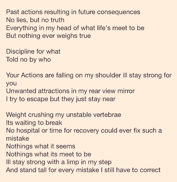 TranquilityMI's tweet image. All the lyrics off of Days Gone By.  #EverythingIdNeverBe #PastActions #Summer #June