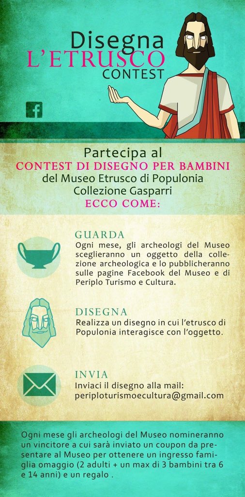 Disegna l'Etrusco contest: la nuova grande attività del <a href="/MuseoPopulonia/">Museo Populonia</a>! 😊