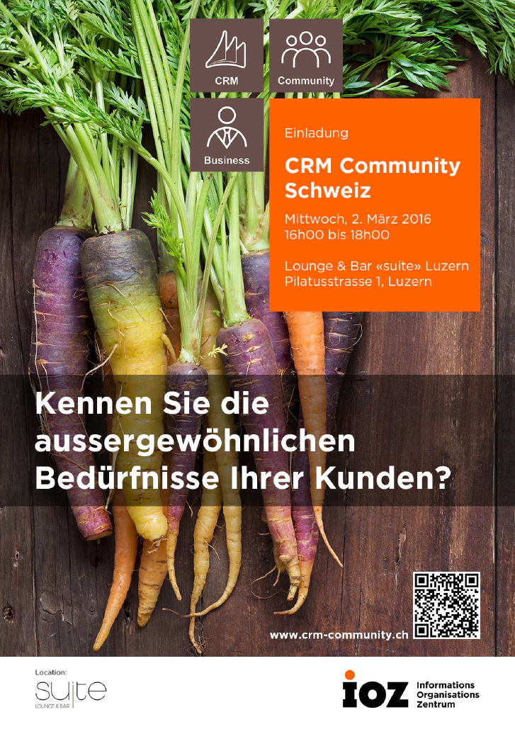 IOZAG's tweet photo. Am 2.3.2016 (16h00) findet in Luzern die #CRMCommCH statt. Jetzt kostenlos anmelden! #CRM https://t.co/IZnc70su0y https://t.co/FxOtBbgzc5